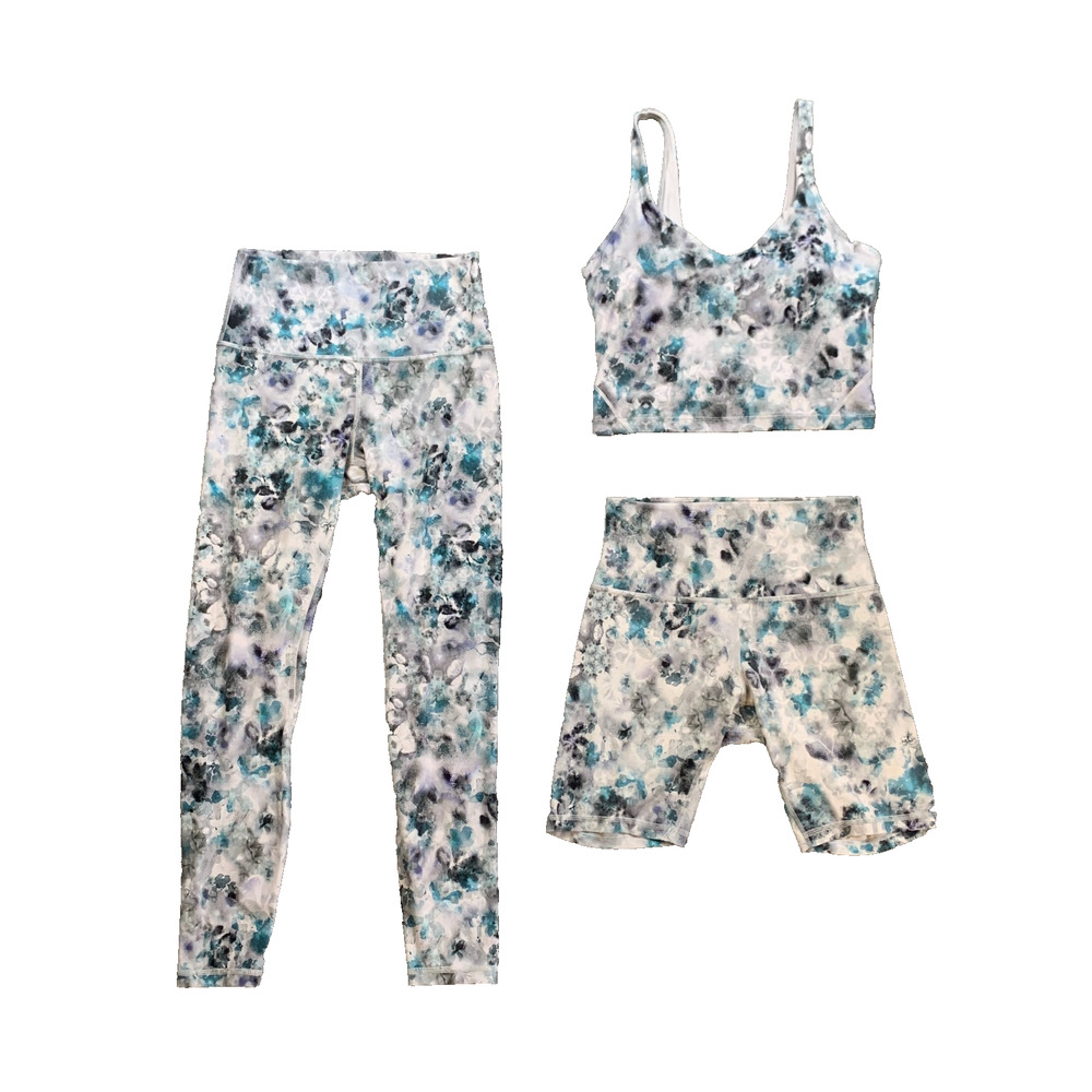 Lululemon Pants Shorts Tank Set Women 6/8 Align High Rise Kaleido Floral *READ 3